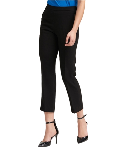 DKNY Womens Pull-On Zip-Pocket Casual Trouser Pants black XXS/26