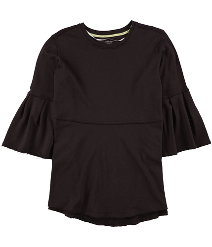 Calvin Klein Womens Bell-Sleeve Tunic Sweater purple 1X
