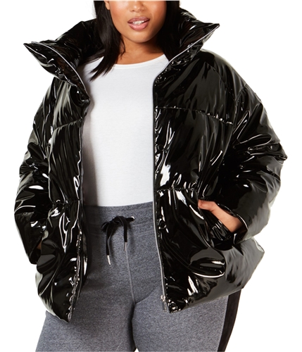 Calvin Klein Womens Shiny Puffer Jacket black 2X
