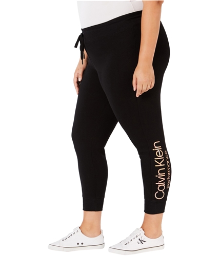 Calvin Klein Womens Logo Casual Jogger Pants black 1X/27