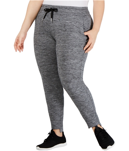 Calvin Klein Womens Step Hem Athletic Jogger Pants gray 1X/28