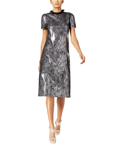 Michael Kors Womens Sequinned A-line Dress silver PS