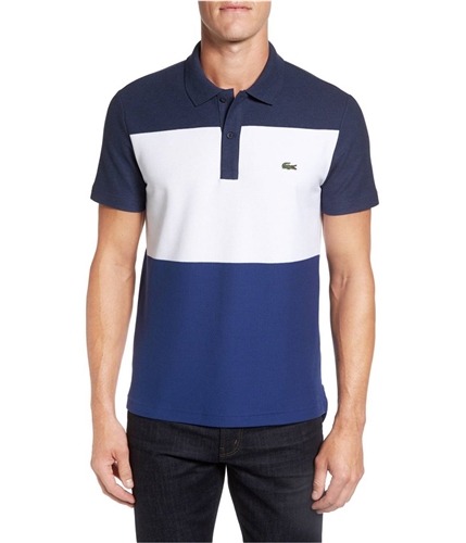 Lacoste Mens Colorblocked Rugby Polo Shirt midnightblue XL