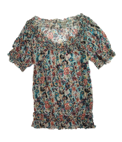 American Rag Womens Loose Fitted Floral Knit Blouse egretcombo 0X