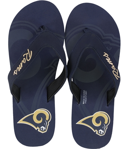 Forever Collectibles Womens LA Rams Flip Flop Sandals navy 5/6