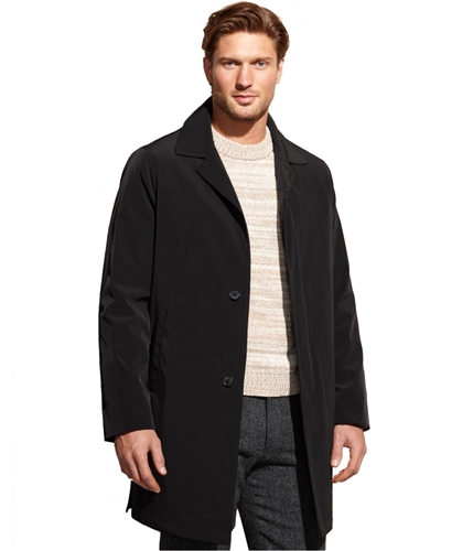 Calvin Klein Mens Single-Breasted Raincoat black 44