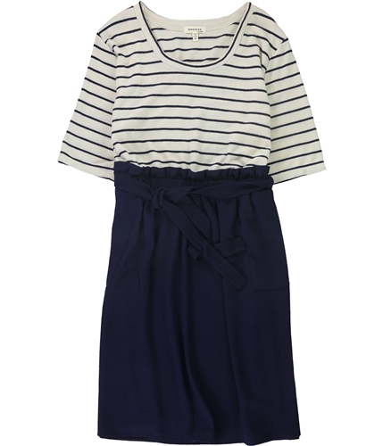 Monteau Womens Stripe A-line Dress blue 3X