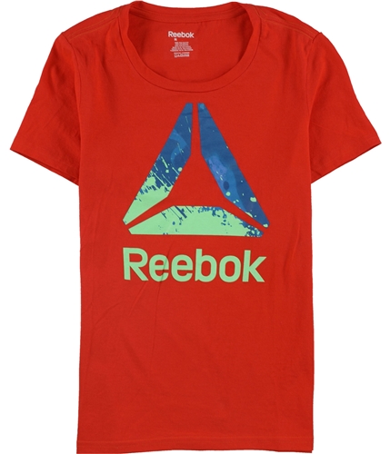 Reebok Womens Delta Logo Graphic T-Shirt Orange XL
