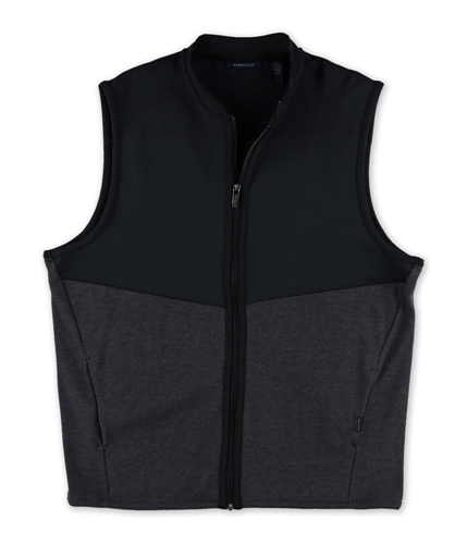 Perry Ellis Mens Full Zip Sweater Vest charcoalheather XL