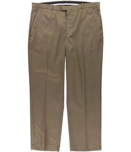 Perry Ellis Mens Flat Front Birdseye Dress Pants Slacks brown 33x32