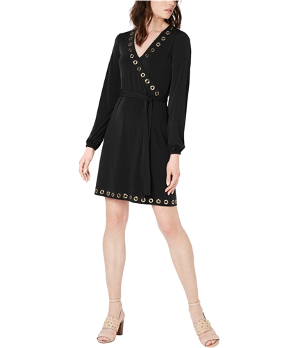 Michael Kors Womens Grommet Detail A-line Dress black P