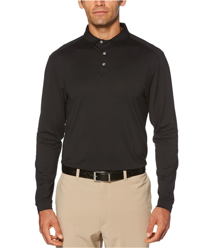 PGA Tour Mens Stretch Long-Sleeve Rugby Polo Shirt black XL