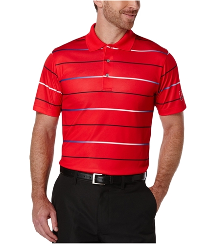PGA Tour Mens Gradient Stripe Rugby Polo Shirt lollipop S