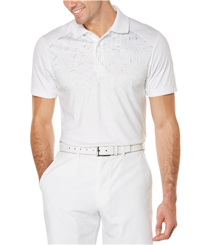 PGA Tour Mens Printed Rugby Polo Shirt brightwhite S
