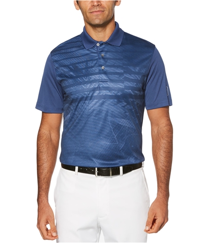 PGA Tour Mens Stripe Rugby Polo Shirt blue S