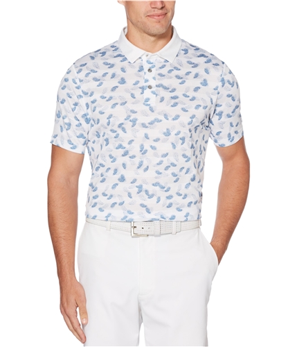 PGA Tour Mens Tropical Rugby Polo Shirt white XL