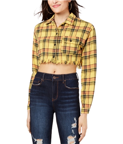 Project 28 Womens House of Polly Crop Top Blouse yellow S