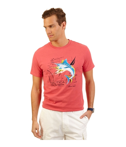 Nautica Mens Triple Marlin Graphic T-Shirt crimsnglry 2XL
