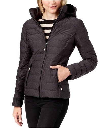 Nautica Womens Hooded Quilted Jacket charcoal XL