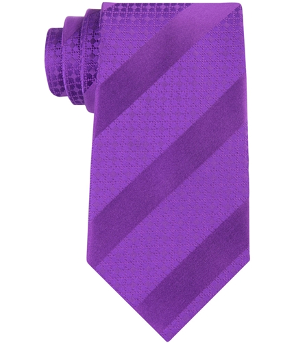 Sean John Mens Diagonal Stripe Silk Self-tied Necktie purple One Size