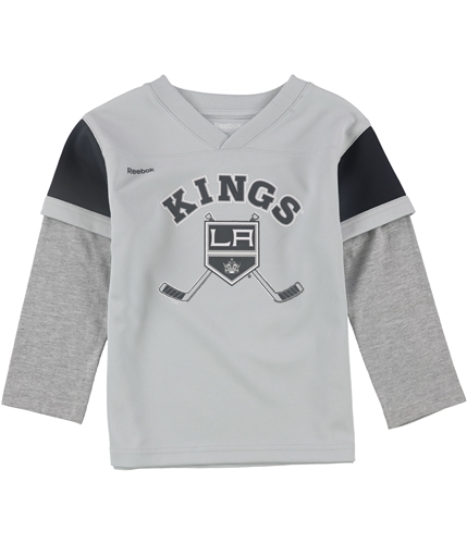 Reebok Boys LA Kings Crossed Hockey Sticks Graphic T-Shirt gray M