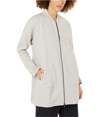 Eileen Fisher Womens French Terry Jacket gray XS