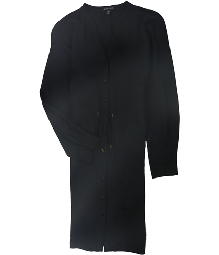 Eileen Fisher Womens Drawstring Waist Shirt Dress black M