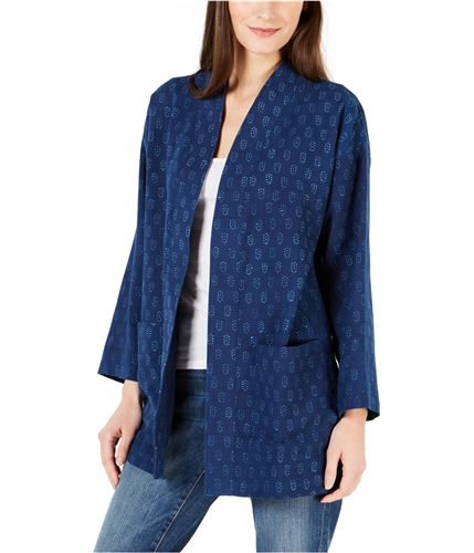 Eileen Fisher Womens Organic Kimono Sweater blue XL