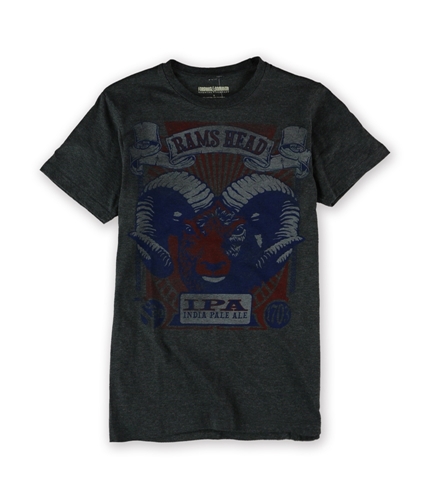Fordham & Dominion Mens Rams Head IPA Graphic T-Shirt charcoalhthr S