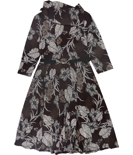 Signature by Robbie Bee Womens Floral Sweater Dress wine PM