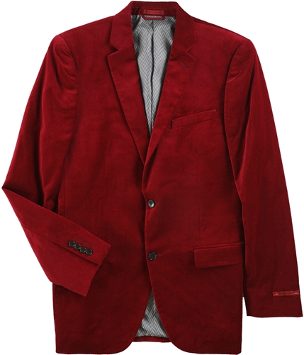 Alfani Mens Velvet Two Button Blazer Jacket redsolidvelvet 40