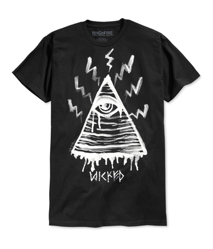 Ring Of Fire Mens Wicked Pyramid Graphic T-Shirt bkb S