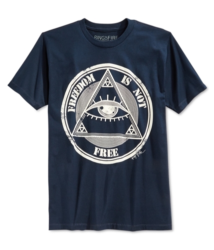 Ring Of Fire Mens Freedom is Not Free Graphic T-Shirt nvy S