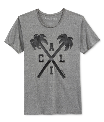 Ring Of Fire Mens Cali Palms Graphic T-Shirt greyrawedge XL