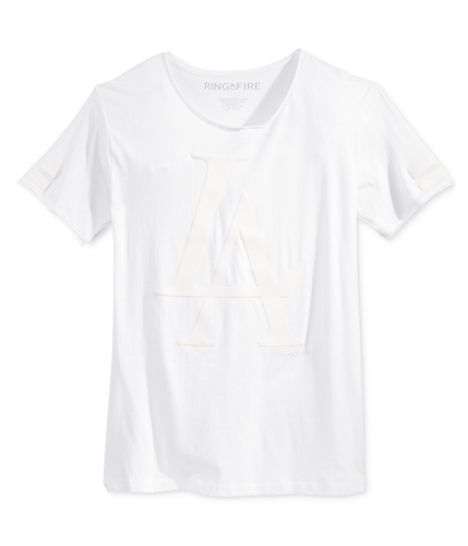 Ring Of Fire Mens Varsity LA Embellished T-Shirt whiterawedge M