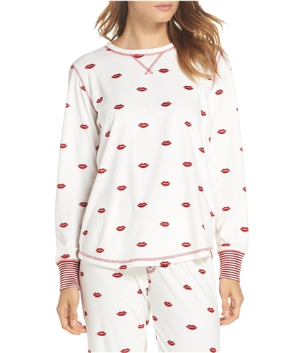 P.J. Salvage Womens Kiss Pajama Sweatshirt Top natural S