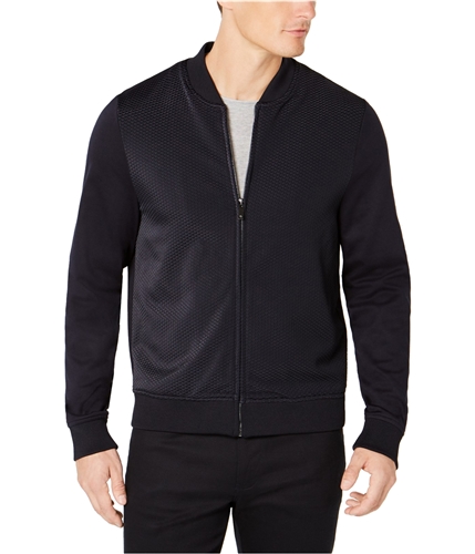 Ryan Seacrest Mens Mix Texture Knit Jacket navysolid S