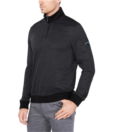 Ryan Seacrest Mens Quarter-Zip Pullover Sweater black S