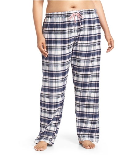 P.J. Salvage Womens Plaid Pajama Lounge Pants navy 1X/32