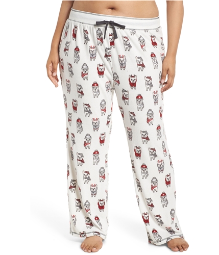 P.J. Salvage Womens Winter Puppy Pajama Lounge Pants ivory 1X/31