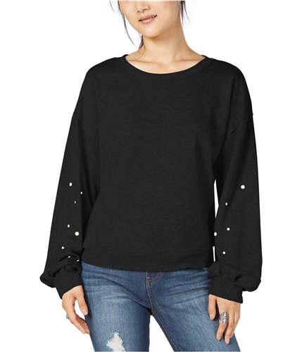 Ultra Flirt Womens Ikeddi Pearl Pullover Sweater black S