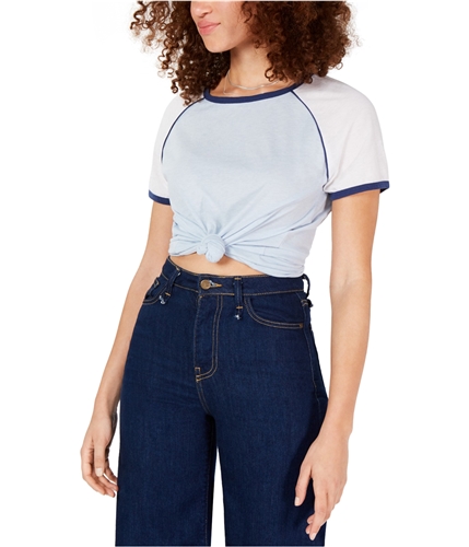 Ultra Flirt Womens Colorblock Basic T-Shirt blue S