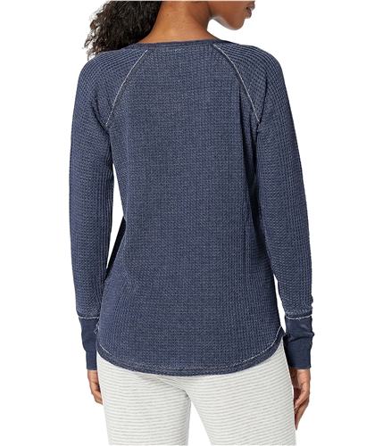 P.J. Salvage Womens Waffle Kint Thermal Pajama Shirt navy M