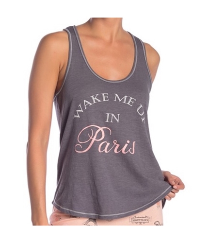 P.J. Salvage Womens Wake Me Up In Paris Pajama Sleep Tank Top gray S
