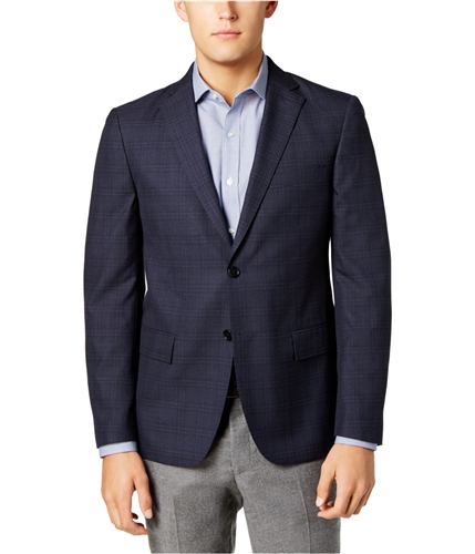 Ryan Seacrest Mens Windowpane Sport Coat blue 38