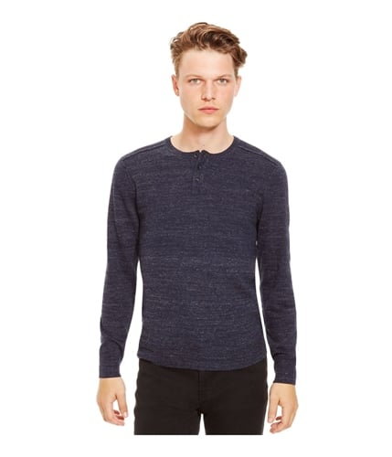 Kenneth Cole Mens Marled Slub Pullover Sweater 482indigo S