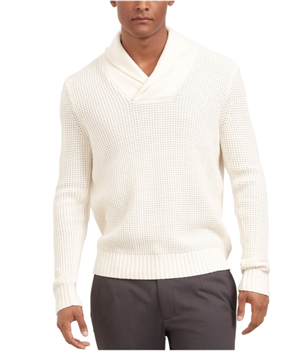 Kenneth Cole Mens Waffle Knit Pullover Sweater cream 2XL