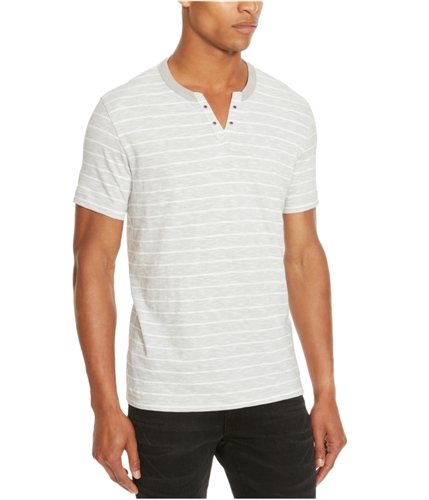 Kenneth Cole Mens Striped Henley Shirt white XL