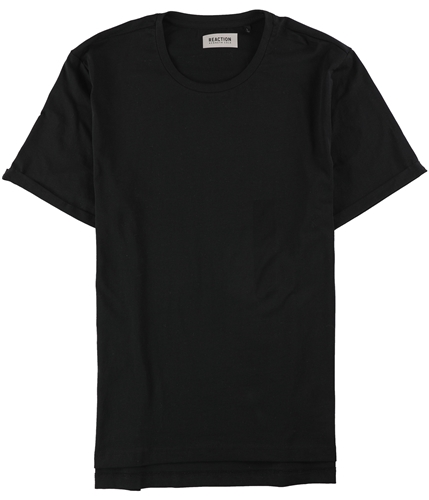 Kenneth Cole Mens Rolled Cuff Basic T-Shirt black L