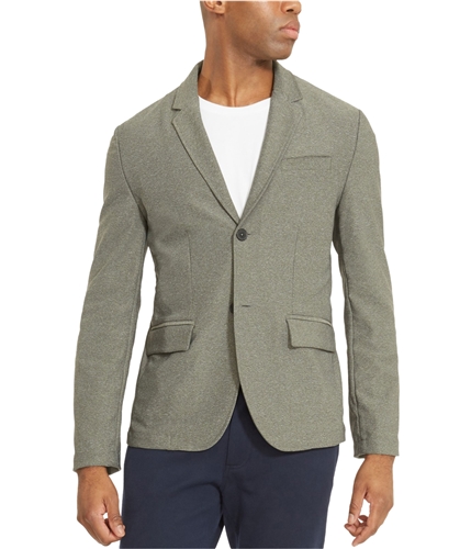Kenneth Cole Mens Knit Two Button Blazer Jacket hetaherdgry S